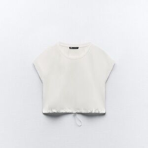 zara toggle cropped t-shirt